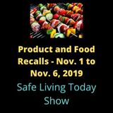 Consumer Product and Food Recalls 10-31 to 11-06-2019