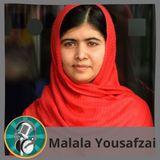 Verónica Lucía Gaudio y alumnado con Malala Yousafzai