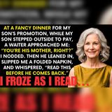 My Son's Dinner Hid a Warning… I Read It Before He Returned | Family Secrets