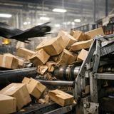 Factory conveyor belt snaps