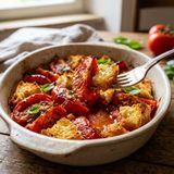 Pomodori al forno con pane croccante: la ricetta di fine estate semplice e irresistibile