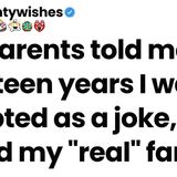My parents told me for eighteen years I was adopted as a joke_ so I found my _real_ family