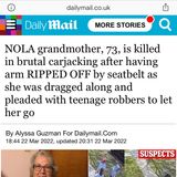 New Orleans Grandma Gets Arm Severed and killed by some ignorant ass _______ trying to take her car
