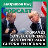 Trump amenaza a Putin si no para la guerra tras la cumbre en Alaska.