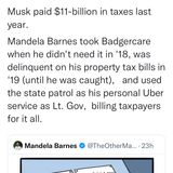 Elon Musk Paid 11 Billion in Taxes and the LT Governor of Wisconsin took Badger care and was intentionally not paying his property taxes