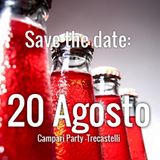 CAMPARI PARTY TreCastelli, in diretta SABATO 20 AGOSTO dalle 17.30 - Caffè Centrale, Piazza Leopardi RIPE