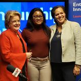 Dr. Nancy Mansfield with WomenLead, Dr. Isabelle Moniouis with the Entrepreneurship and Innovation Institute and Nastai Ndebele with Our Jou