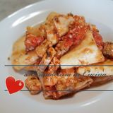Paccheri pesce spada e pomodori datterini.