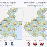 Previsioni 21-24 luglio: instabilità fino a giovedì, poi pressione in temporaneo aumento