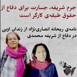 نامهٔ ریحانه‌ انصاری‌نژاد از زندان اوین در دفاع از شریفه محمدی