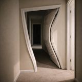 Doorframe collapses inward suddenly