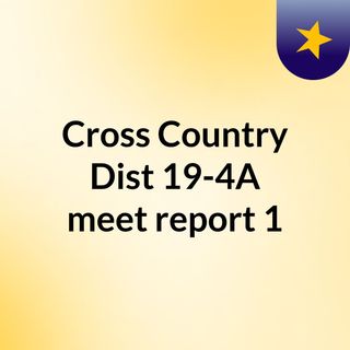 Cross Country Dist 19-4A meet report #1