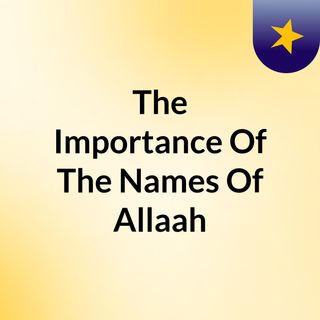 The Importance Of The Names Of Allaah