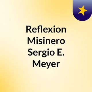 Reflexion Misinero Sergio E. Meyer