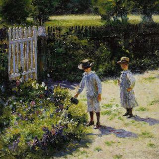 Dobrze mieć brata – na podstawie obrazu Dzieci w ogrodzie W. Podkowińskiego