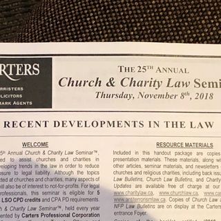 Charity & Church Law Seminar - Carters