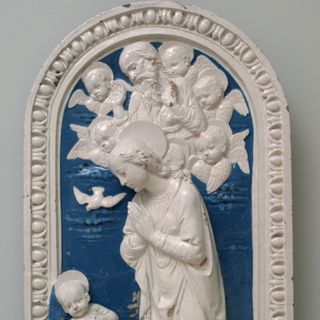 Bas-relief with Adoration of the Virgin