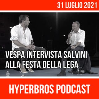 Vespa intervista Salvini alla Festa della Lega