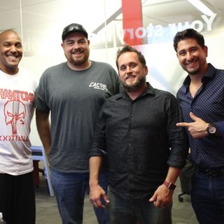 E6 Point in Time Studios President Rami Kalla and AZCFL League Owner Matt Archer and Team Owners Derrick and Amy Parham