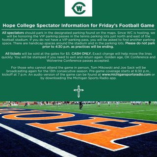 Parking, gate admission and other details you need to know for Aug. 26 football game at Hope College