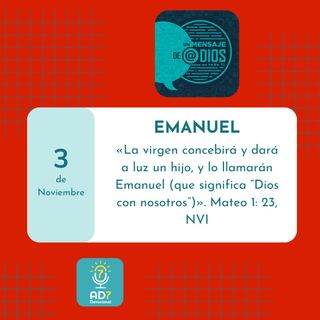 3 de noviembre - Un Mensaje De @Dios Para Ti - Devocional de Jóvenes - Emanuel
