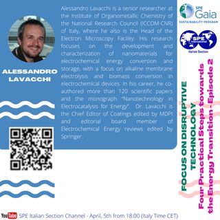 Alessandro Lavacchi - A futuristic project for electrolysis of waste biomass