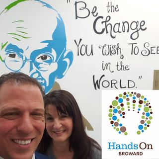 Laughing and learning about Hands on Broward with President/CEO Dale Mandell