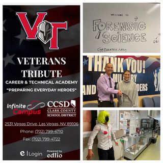 Dr. Susan Feneck had the honor of being invited to take a tour of Veterans Tribute Career & Technical Academy.