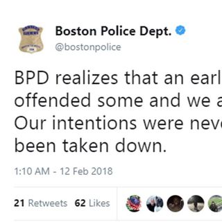 Boston Police Tweet Black History Month Tribute To White Man