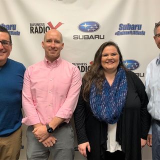SIMON SAYS, LET'S TALK BUSINESS: Gil Madrid & Jonathan Shaw with Ermi, and Cally D'Angelo with the Gwinnett Chamber