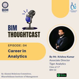 "Career in Analytics" by Mr. Krishna Kumar