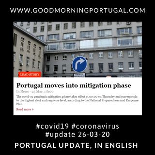 Covid19 Coronavirus Update 26-03-20 (For Portugal, in English)