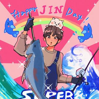Super Tuna - Jin (BTS) Jin's birthday!🎂& Super Tuna🐟 / controversia política entre Japón y Corea