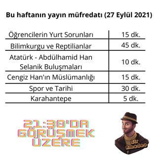 Instagram Canlı Yayını - Öğrenci Yurdu Meselesi, Bilimkurgu, Reptilianlar, Cengiz Han, Atatürk, Abdülhamid, Spor, Karahantepe | 27.09.2021