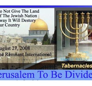 AS THE DAY APPROACHES...DIVIDING ISRAEL & JERUSALEM
