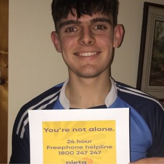 Colyn Power, 6th year student in St. Declan's, Kilmac' who ran 230km in 30 days for Pieta House, ON THE BALL Monday Feb. 8th
