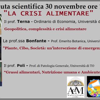 Puntata Straord. Anteprima Seduta Scient. "La crisi alimentare" del 30 novembre