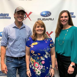 Nancy McGill of Cartridge World Lawrenceville, Steven Tomlinson of Level Seven Facilities Services, and Jamie Jones of Duke Realty