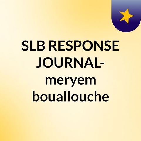 Episode 3- SLB RESPONSE JOURNAL- meryem bouallouche