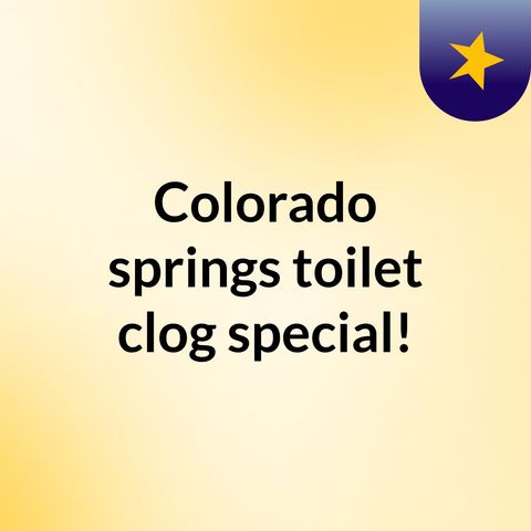 Colorado springs toilet clog special!