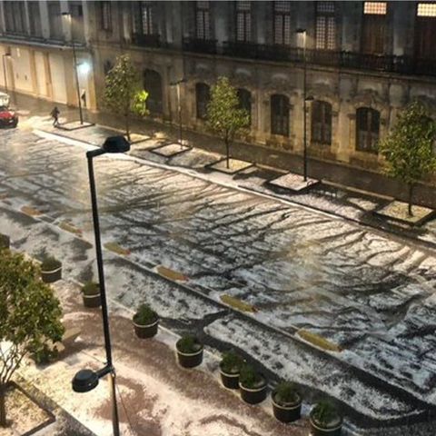 Fuerte granizada en la CDMX