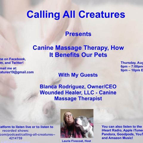 Calling All Creatures Presents Canine Massage Therapy, How It Benefits Our Pets