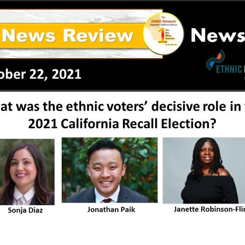 News Too Real 10-22-21: California Recall and ethnic voter analysis reveals startling revelation
