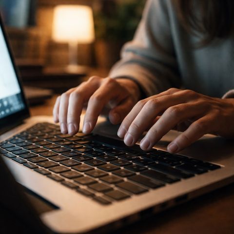 Fingers hover above keys — The Somatic Compass
