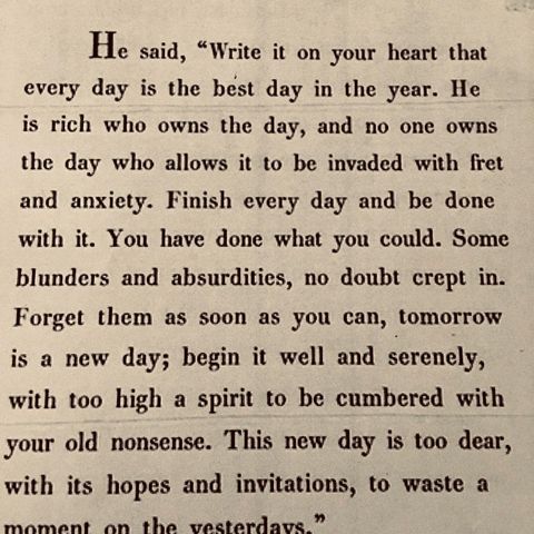 "Write it on your heart..." - Ralph Waldo Emerson