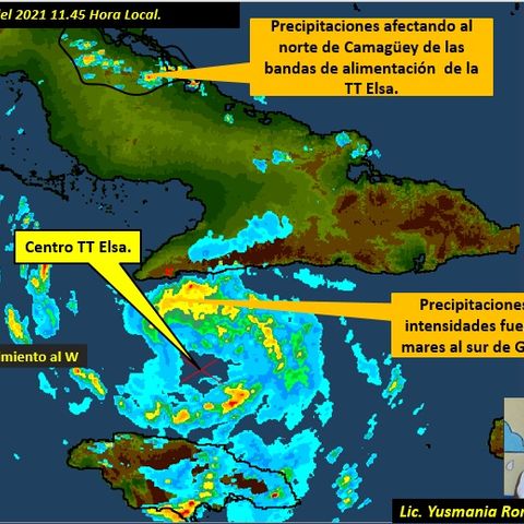 Información desde el departamento de pronósticos provincial sobre tormenta tropical Elsa