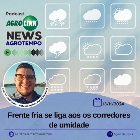 Frente fria se liga aos os corredores de umidade