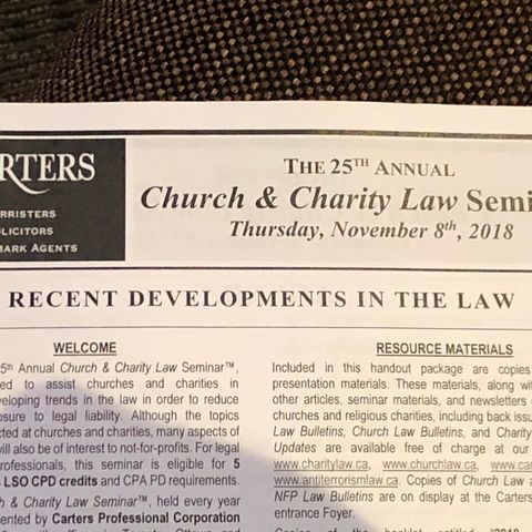 Episode 14 - Charity & Church Law Seminar - Carters