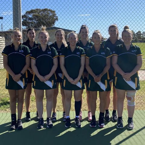 Reanna Freeman updates Dan Crouch on the increasingly tight Western Eyre Netball League