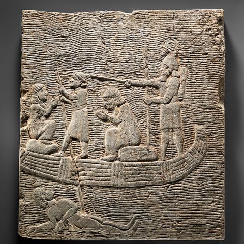 #406 Assyrian Soldier Taking Captive Across the Water